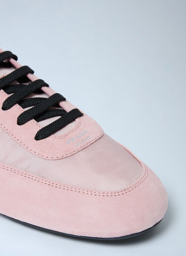 Prada Collapse Re-Nylon And Suede Sneakers Pink pra0262056