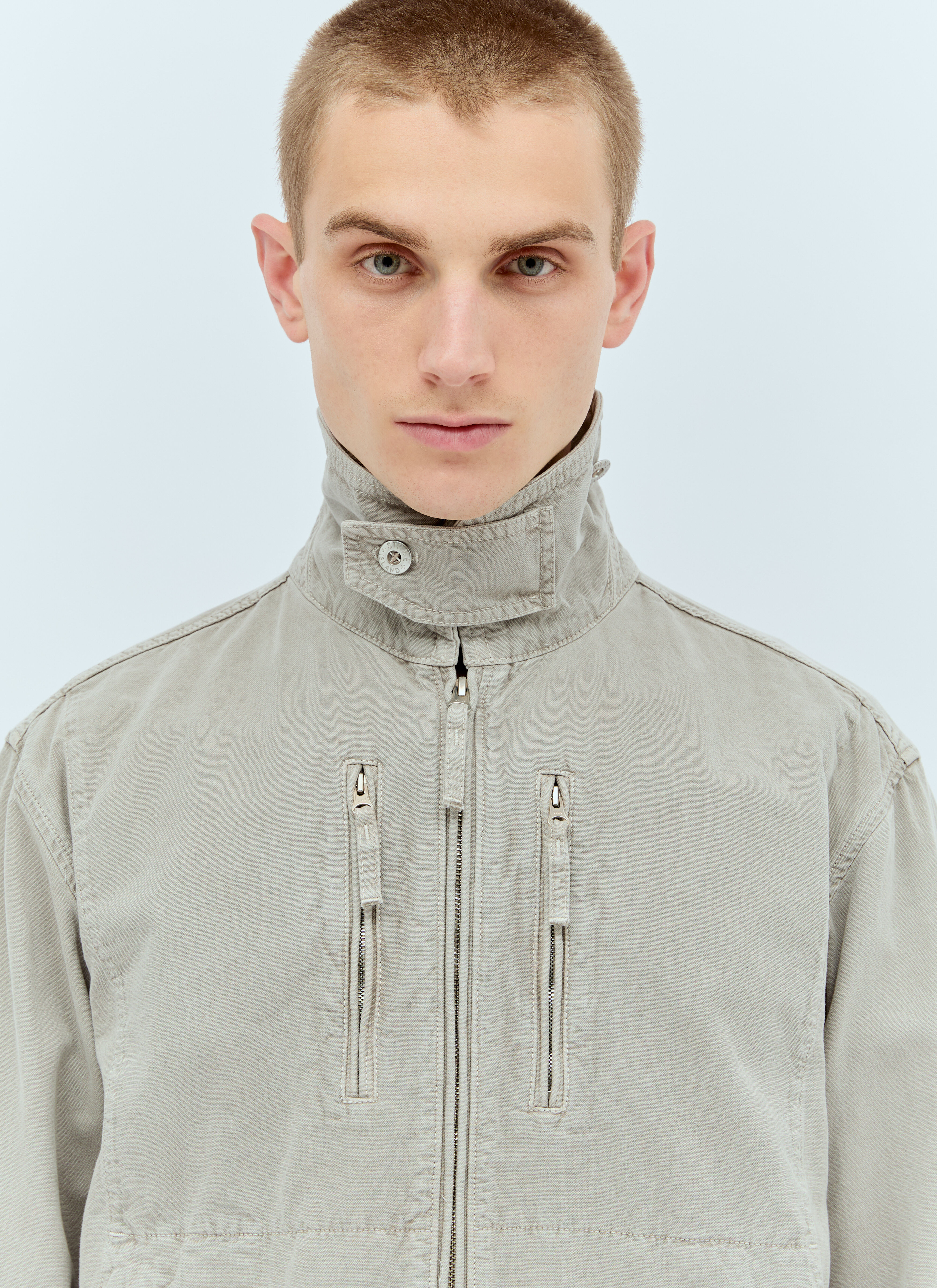 Stone island canvas zip jacket store
