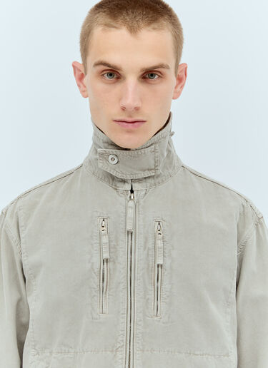 Stone Island 拉链帆布夹克 灰色 sto0156021