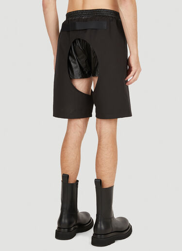 Walter Van Beirendonck 亮面镂空短裤 黑色 wlt0150006