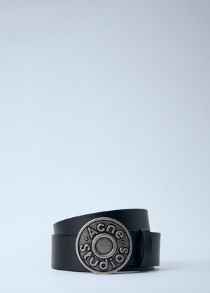 Acne Studios Logo Buckle Leather Belt Black acn0164021