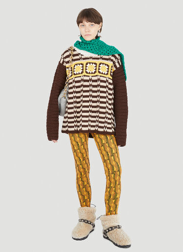Miu Miu Crochet Knit Sweater Yellow miu0246006