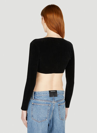 Cropped Crystal Tie Cardigan Alexander Wang Cropped Crystal Tie Cardigan Black awg0251007