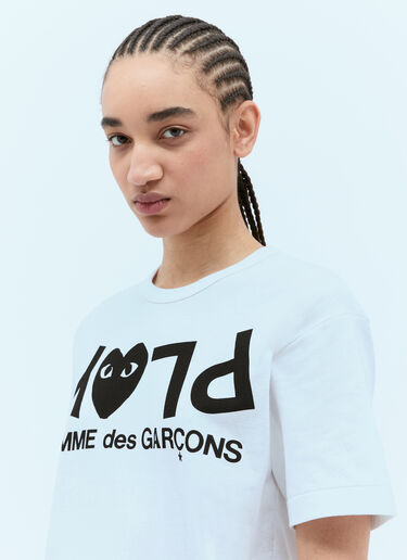 Comme Des Garçons PLAY 徽标印花 T 恤  白色 cpl0355008