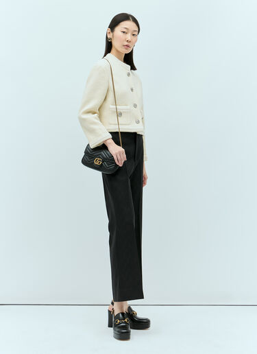 Tweed Jacket With Embroidery Trims Gucci Tweed Jacket With Embroidery Trims Cream guc0255007