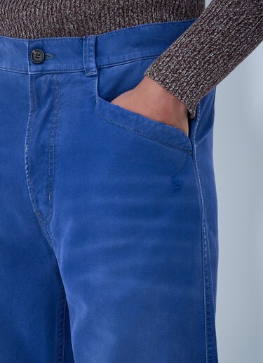 Prada Cotton Twill Pants Blue pra0163061