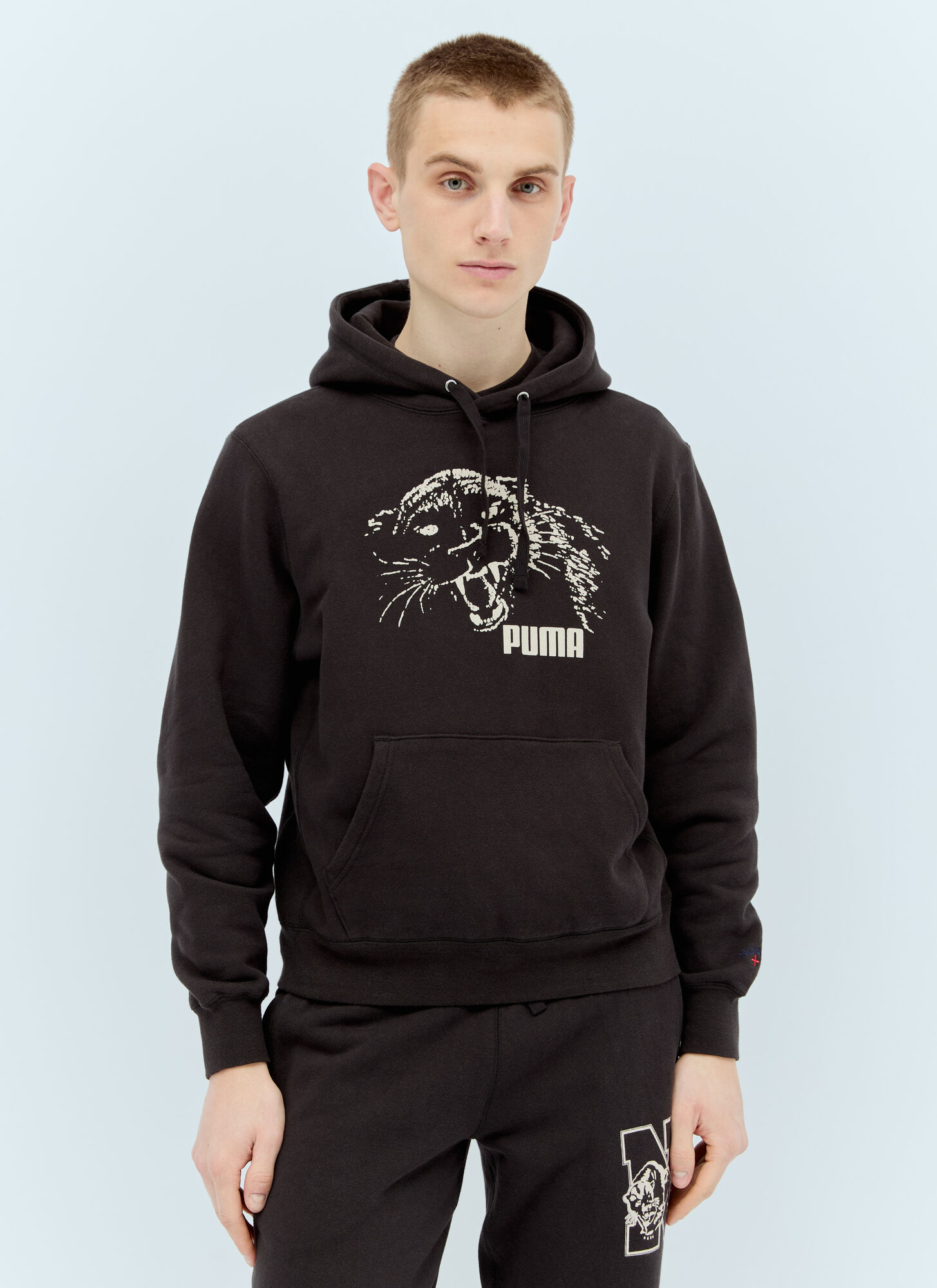 Shop Puma X Noah Logo Print Hooded Sweatshirt In Black