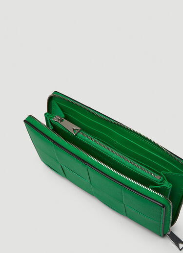 Bottega Veneta Intreccio Zip Around Wallet Green bov0149060