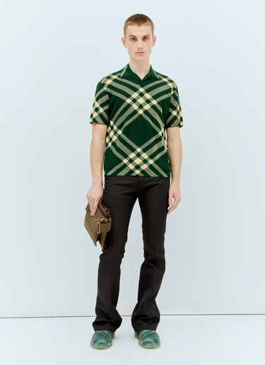 Burberry チェックポロトップ グリーン bur0155027