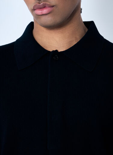 Saint Laurent Wool Polo Shirt Black sla0159008