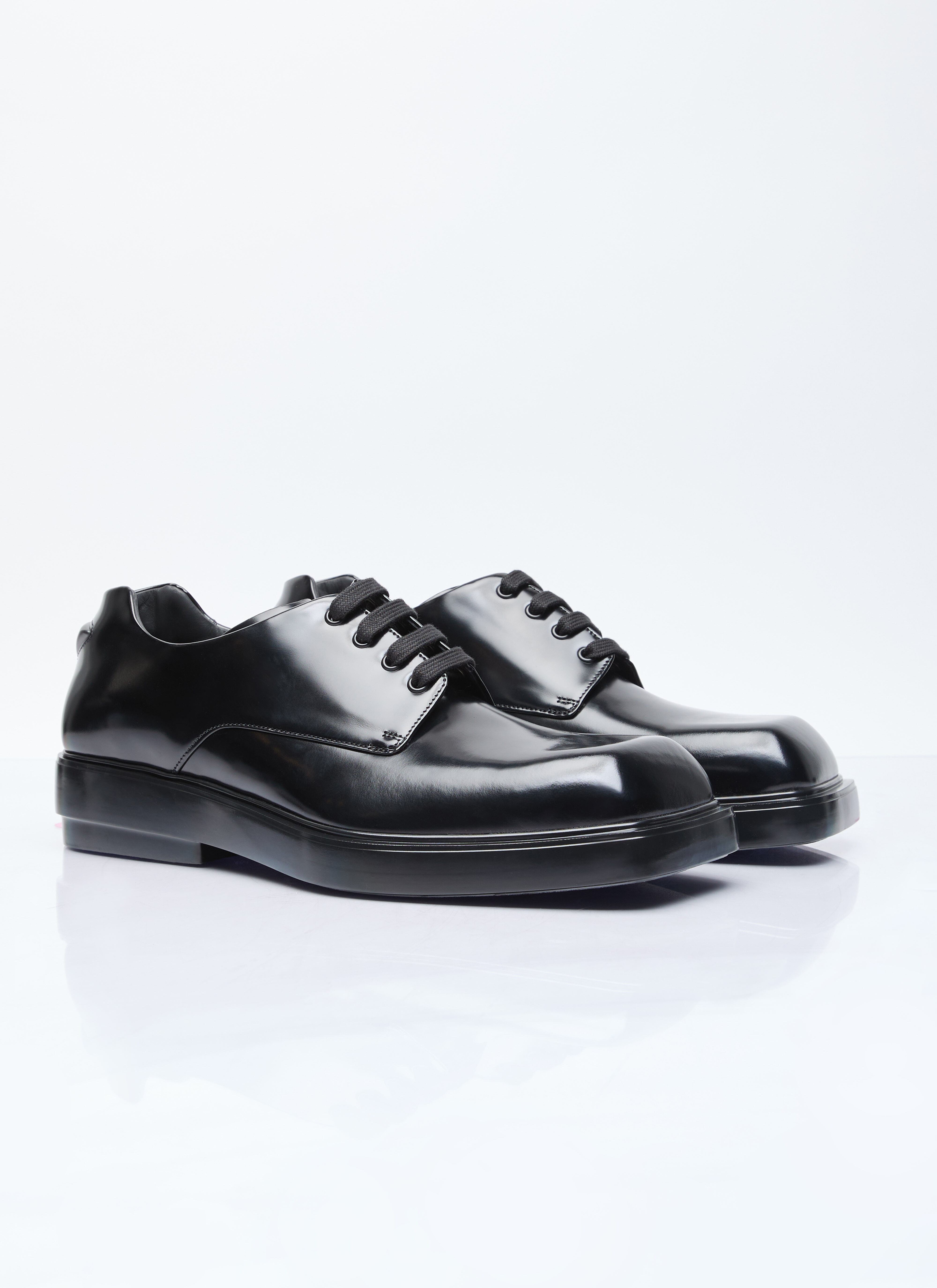 Prada Men's' Square Toe Derby Shoes in Black | LN-CC®