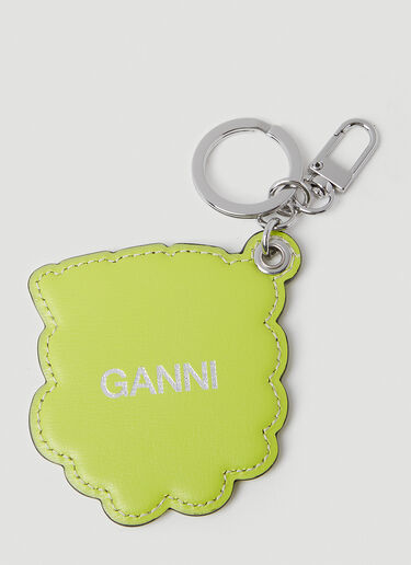 GANNI Tender Shoots Flower Keychain Green gan0253066