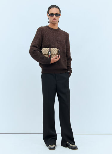 Gucci 徽标刺绣羊毛长裤 黑色 guc0158012