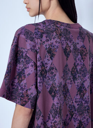Dries Van Noten Argyle Print T-Shirt Lilac dvn0266013