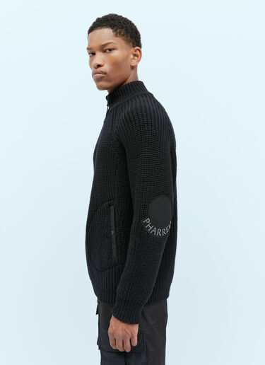 Moncler x Pharrell Williams T 넥 울 니트 스웨터 블랙 mpw0354009