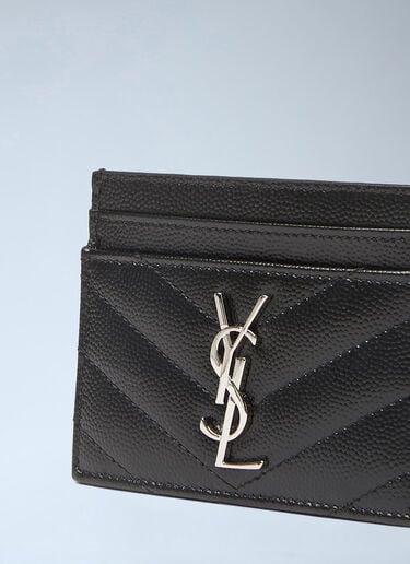 Saint Laurent Cassandre Matelassé Cardholder Black sla0232049