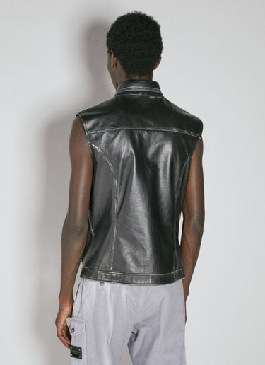 Dolce & Gabbana Leather Biker Vest Black dol0153003