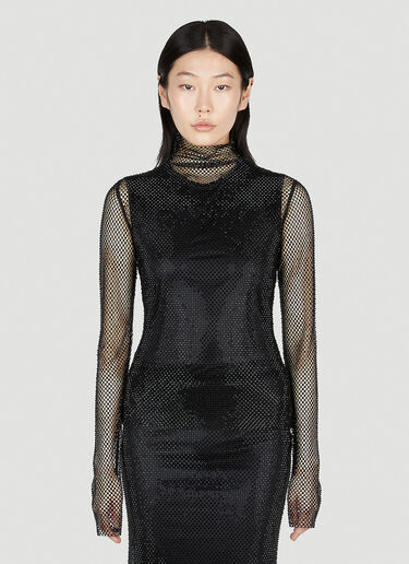 Noemi Rhinestone Mesh Top Sportmax Noemi Rhinestone Mesh Top Black spx0253021