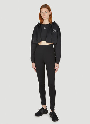 adidas by Stella McCartney Cropped Hooded Sweatshirt Black asm0248002