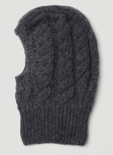 Simone Rocha Knitted Balaclava Grey sra0250015