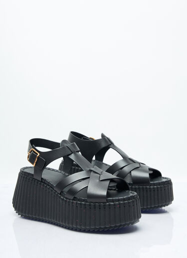 Chloé 나마 웨지 샌들 블랙 chl0257035