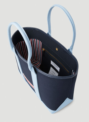 Interlock Small Tote Bag Thom Browne Interlock Small Tote Bag Blue thb0252009