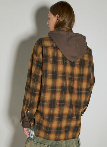 フード付きレイヤードシャツ Maison Mihara Yasuhiro フード付きレイヤードシャツ イエロー mmy0154007