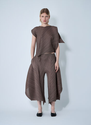 Pleats Please Issey Miyake Flare Pants Brown plp0261004