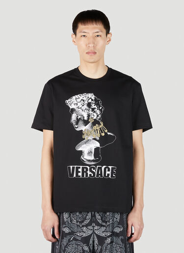 Versace 图案印花 T 恤 黑色 ver0151017