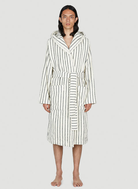 Tekla Striped Hooded Bath Robe Purple tek0349012
