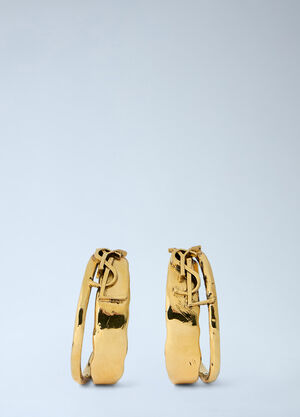 Saint Laurent Sculpted Hoop Earrings Gold sla0262055