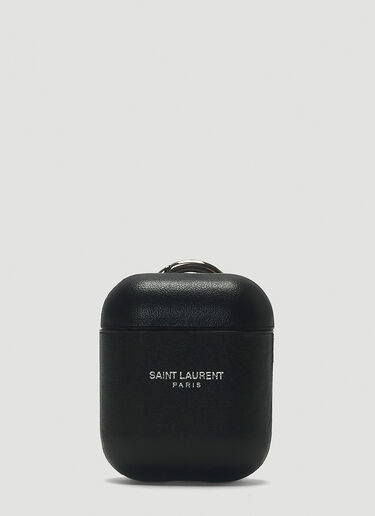Saint Laurent Leather AirPods Case Black sla0143045