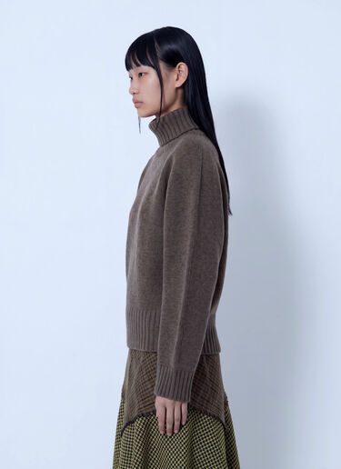 LN-CC® - GANNI: Double Knit Batwing Turtleneck - Brown GANNI Double Knit Batwing Turtleneck Brown gan0266012