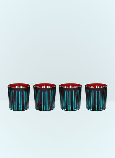 L'Objet Set Of Four Prism Cocktail Glasses Burgundy wps0691629