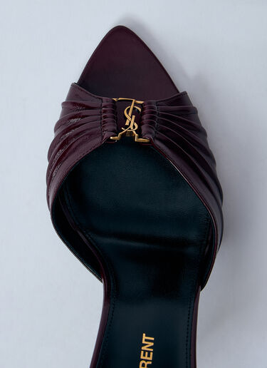 Saint Laurent Babylone Heeled Mules Burgundy sla0260031