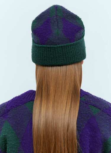 Burberry 菱形纹羊毛无檐便帽 紫色 bur0154032