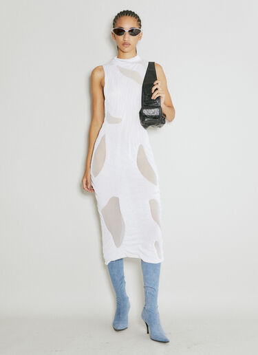 DI PETSA Wetlook Knit Midi Dress White dip0254002