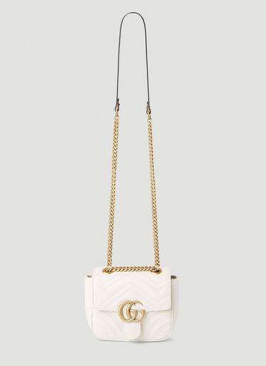 GG Marmont Mini Crossbody Bag in White - Gucci