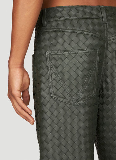 Bottega Veneta Intrecciato Leather Pants Green bov0153003