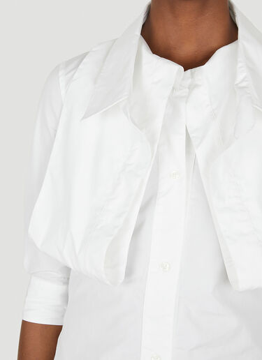 Lourdes Extended Collar Shirt Dress White lou0249007