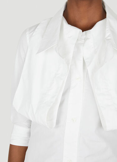 Lourdes 加长领衬衫裙 白色 lou0249007