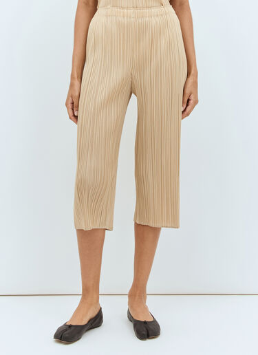 Pleats Please Issey Miyake 阔腿褶裥长裤 米色 plp0258007