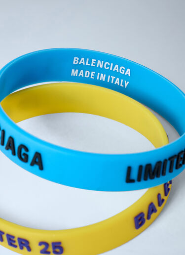 Set Of Three Logo Print Bracelets Balenciaga Set Of Three Logo Print Bracelets Black bal0262031