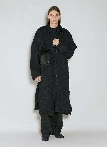 ドラムレザーフラップ ミニショルダーバッグ Yohji Yamamoto ドラムレザーフラップ ミニショルダーバッグ ブラック yoy0154016