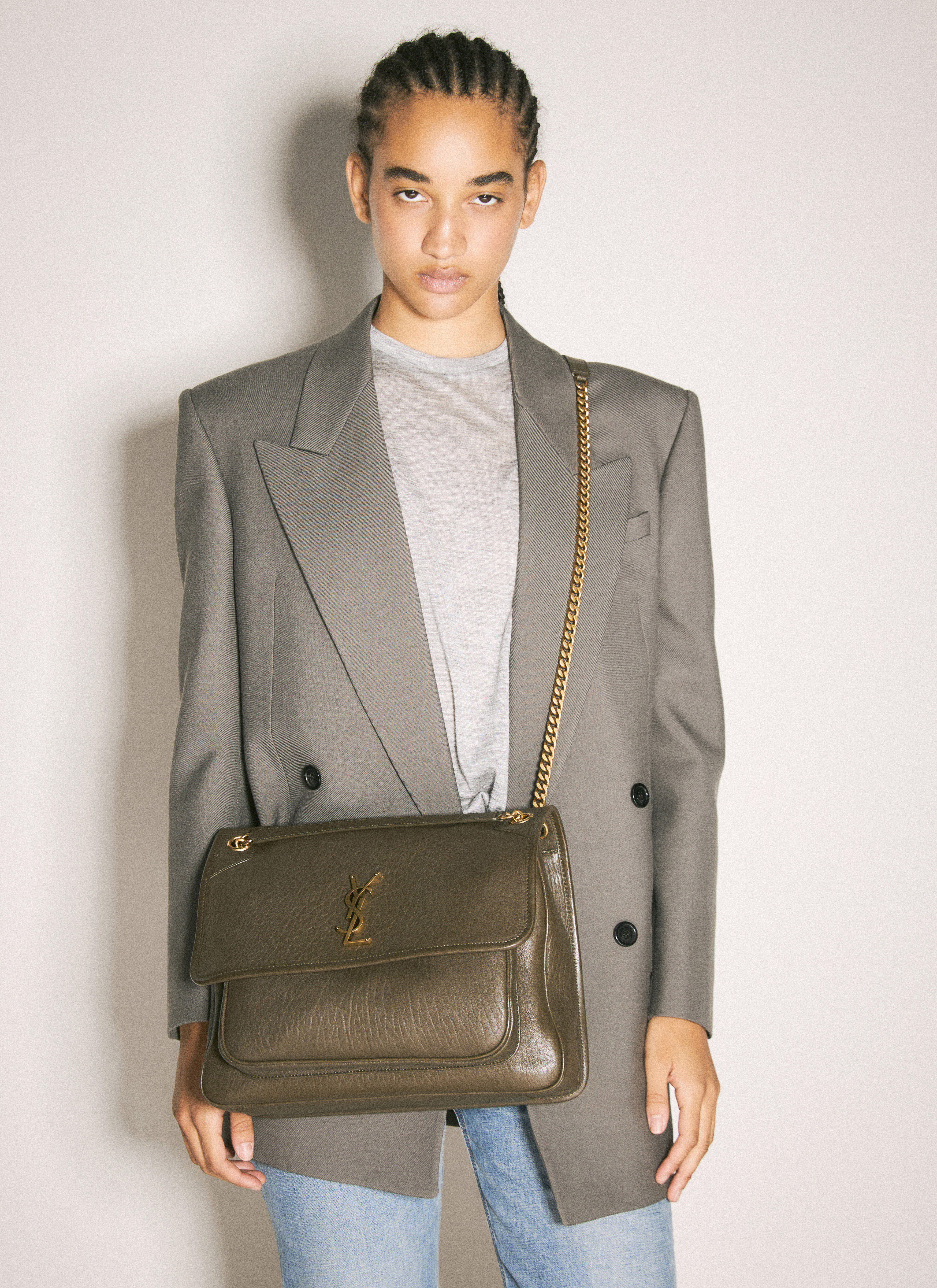 Saint Laurent Women's' Large Niki Shoulder Bag in Green | LN-CC®