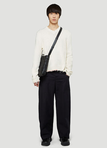 Maison Margiela Distressed Knitted Sweater White mla0143004