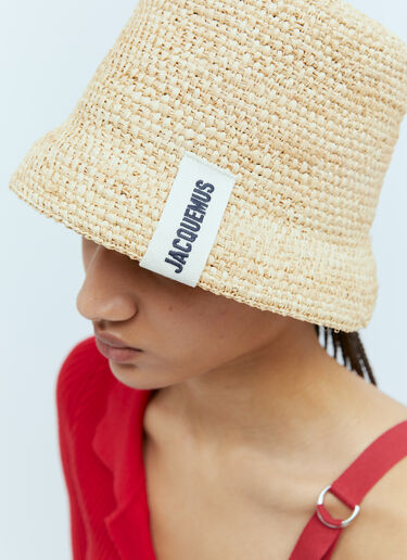 Jacquemus Le Bob Raphia Bucket Hat Beige jac0254043