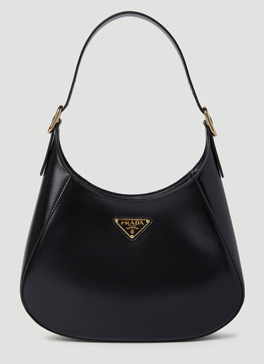Prada Triangle Plaque Shoulder Bag Black pra0252019