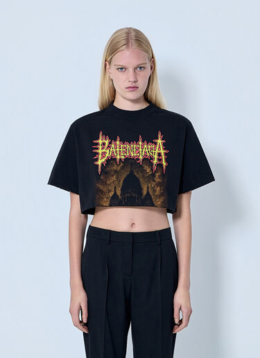 Balenciaga Cropped T-Shirt Black bal0264003
