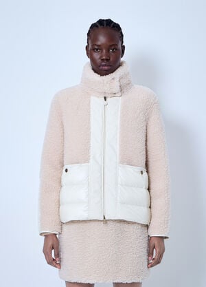Moncler Glorieux Hooded Teddy Short Down Jacket Pink mon0266048